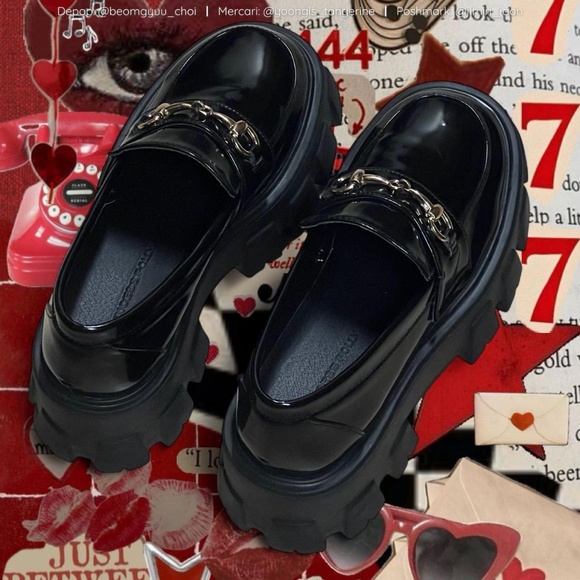 Black Princess Polly platform penny loafers 🖤 - Picture 3 of 8